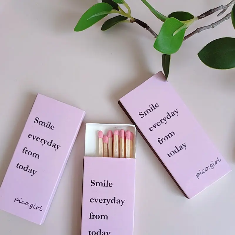 Matchbox Cheap Bulk Safety match Custom Wholesale Safety Pink Wood match household natural match