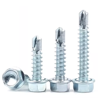 Vis autoperceuses à tête hexagonale galvanisées M4-M5-M6 avec rondelle EPDM pour toiture métallique Classe 10