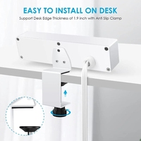 Multiprise à fixation sur bureau avec chargeur USB, 4 prises, protection contre les surtensions 1200J, montage sur bord de bureau, prises 65W-100W pour bureaux