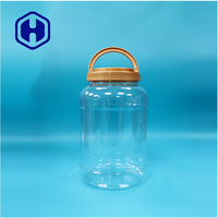 Pot en plastique PET transparent rond à large ouverture de 3400 ml, anti-fuite, sans BPA, pour lait en poudre, collation, avec cuillère et couvercle à poignée