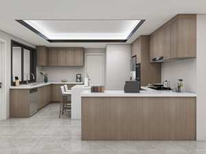 Mueble de Cocina Colgante de Diseño Simple con Acabado en Melamina con Aspecto de Madera, Construcción de Madera Contrachapada y Protector Contra Salpicaduras - Product Image 4