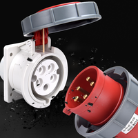 Prise de courant industrielle étanche IP67 de haute qualité 5PIN 16A 32A 220-380/380-415V 3P + N + E prise murale en cuivre mâle femelle