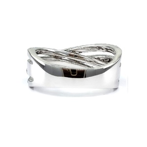 Chine livraison rapide habile Top qualité 14k or blanc massif véritable diamant rond torsion femmes bague bandes pour cadeau de mariage - Product Image 3