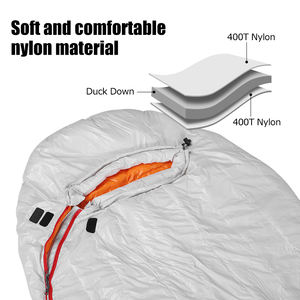 HOMFUL ถุงนอนแบบพกพาสะดวกสบาย,ถุงนอนขนดาวน์กระเป๋าปรับแต่งขายส่งแคมป์ปิ้งกลางแจ้งฤดูหนาวเป็ดลงมัมมี่ - Product Image 2