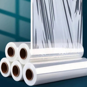 ฟิล์มยืดพันพาเลท LDPE แบบม้วนขายส่ง ฟิล์มห่อพลาสติกใสสำหรับอุตสาหกรรม ยืดได้สูง ใช้กับเครื่องแพ็คและแบบม้วนสำหรับใช้งานด้วยมือ - Product Image 1
