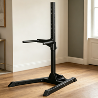 Station de dips murale pliable en acier carbone robuste pour l'entraînement des pectoraux, des triceps et des bras à domicile (unisexe)