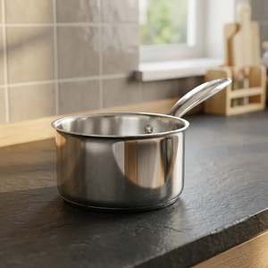 Premium 18cm Triply Stainless Steel Saucepan 304 Grade Heavy Duty Cooking <b>Pot</b> with Lid <b>for</b> <b>Induction</b> Gas Stove Home - Product Image 1