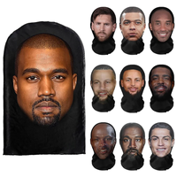 Funny 3D Seamless Celebrity Face Maskes Kanye All Face Mask Head Cover Riding Balaclava Cosplay Headwear Hiphop Hood Face Cover