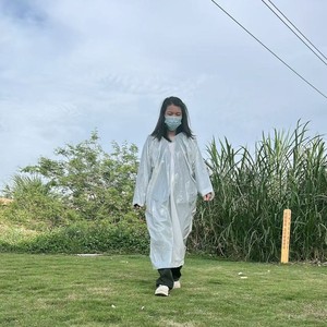 PE plastic dustproof suit, protective clothing for dusty environments, <b>waterproof</b>, transparent disposable smock, suitable for - Product Image 1
