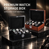Boîte de rangement pour montres MINEESI en MDF de haute qualité, motif fleur de poirier, doublure en daim, résistante à l'eau, matériaux recyclés, étuis à montres S8