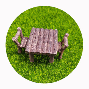 Mini table et 2 chaises, accessoires pour maisons de poupées, figurines miniatures pour jardins féériques - Product Image 4