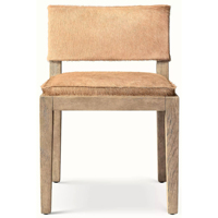 Chaise de salle à manger vintage en bois massif vieilli, siège rembourré en similicuir texturé, chaise moderne nordique minimaliste pour salon