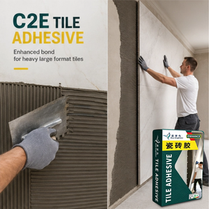Mortier-colle C2E flexible à temps d'ouverture prolongé 20 kg, polymère modifié, pour grandes dalles de porcelaine, adhésif mural, directement de l'usine - Product Image 1