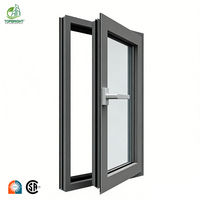 Ventanas Abatibles Modernas Topbright con Certificación NFRC, Resistentes a Huracanes, con Aislamiento Térmico, Marco de Aleación de Aluminio, Doble Vidrio, Energy Star