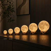 Lampe lunaire LED 16 couleurs avec télécommande et contrôle tactile, rechargeable, lumière de nuit à intensité variable pour chambre à coucher, décoration de la maison, cadeau créatif