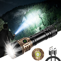 Lampe torche ultra-lumineuse 1200lm longue portée, lampe torche tactique LED haute puissance, lampe torche portable rechargeable en alliage d'aluminium