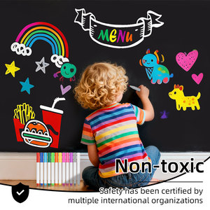 Marqueurs liquides <span class=keywords><strong>pour</strong></span> enfants non toxiques et lavables, lot de 12 couleurs, à base d'eau, effaçables à sec et à l'eau, <span class=keywords><strong>pour</strong></span> tableau noir, fenêtre, verre, art à domicile - Product Image 3