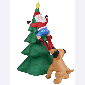 Indoor&amp;outdoor Use <strong>Inflatable</strong> Christmas Tree with Dog&amp;Santa <strong>Inflatable</strong> <strong>Xmas</strong> Tree <strong>Decoration</strong> Wholesale - Product Image 1
