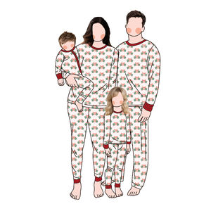 Noël personnalisé imprime bambou papa maman et moi combinaison assortie - Product Image 3