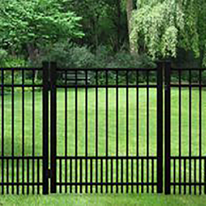 Clôture en aluminium Assemblage facile Panneaux de clôture en aluminium à toit plat de 6 pieds de haut <span class=keywords><strong>3</strong></span> rails horizontaux - Product Image 5
