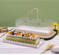 Boîte d'emballage de gâteau en plastique transparent avec couvercle PET avec logo personnalisé en gros