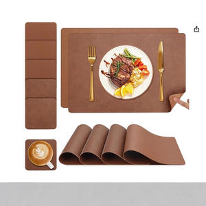 Tabletex Impresión personalizada Venta al por mayor Manteles individuales de lujo impermeables Navidad Vintage Native Black Cute Faux <span class=keywords><strong>Leather</strong></span> Manteles individuales - Product Image 1