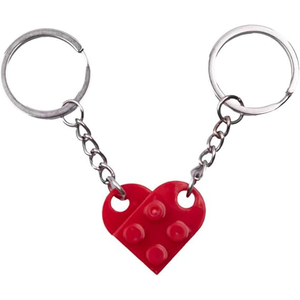Ensemble de porte-clés en forme de cœur à faire soi-même, blocs de construction en briques acryliques <span class=keywords><strong>pour</strong></span> les couples, 2 pièces, cadeaux d'amour assortis, petit ami, petite amie, Noël - Product Image 1