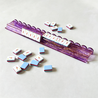 Nouveau Stock 2026 – Support Magnétique de Luxe Moderne et Portable pour Mahjong Américain 20 pouces en Acrylique, avec Poussoirs et Support de Tuiles de Mahjong en Forme de U Festonné