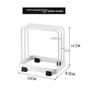 모던 심플 친환경 화이트 블랙 수직 도마 랙 다기능 주방용품 수납 랙 - Product Image 6