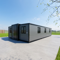 Maison conteneur pliable de 20 pieds, préfabriquée moderne et compacte, avec salle de bain complète, pour glamping, complexe hôtelier et location Airbnb