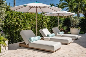 Directo de fábrica Tumbona de madera Jardín al aire libre Resort Ocio Hotel Piscina Tumbona <span class=keywords><strong>Playa</strong></span> Silla reclinable con cojín - Product Image 4