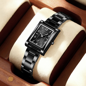 Reloj de cuarzo para mujer, estilo vintage, cuadrado, resistente al agua, con brazalete de acero, venta al por mayor para exportación - Product Image 6