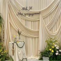 Rideaux en tulle colorés pour la décoration de mariage, les toiles de fond de studio photo, styles coréens/français vintage, utilisables toute l'année