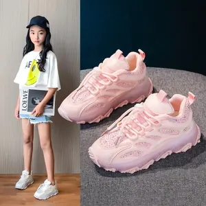 2023 New White Kids Sneakers Leisure Platform Light Soft Fashion Boys Girls Sport Shoes All-match Children Trainers Size 26-36