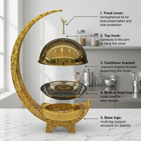 KUNTAI 8L 201 Edelstahl Lebensmittelgeeigneter Alkoholbetriebener Goldener Chafing Dish Deckel Hängender Speisenwärmer 85-100°C Manuell
