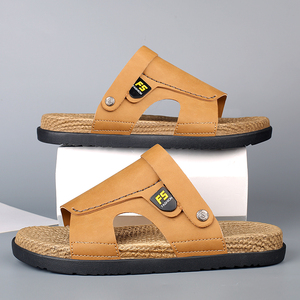 Sandales de plage pour hommes, mode estivale, à double bride et à enfiler, avec semelle extérieure en <span class=keywords><strong>cuir</strong></span> spatial mat et EVA - Product Image 2