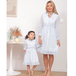 Vestido Largo de Gasa Transpirable con Bordado para Mamá e Hija, Primavera-Verano 2023, Venta al Por Mayor - Product Image 1