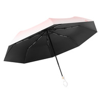 Paraguas Plegable de 3 Secciones con Logotipo Personalizado OEM, Diseño Floral Degradado, Revestimiento Negro, para Regalo Promocional en Eventos de Verano