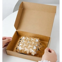 Boîtes en kraft pour écouteurs d'avion, personnalisées, pliables, recyclables, écologiques, avec laminage mat et doublure en nid d'abeille résistante aux chocs