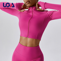 Veste de Yoga à manches longues pour femmes, coupe Slim, pull-over, extensible, athlétique, haut de course, Fitness, Sports de plein air