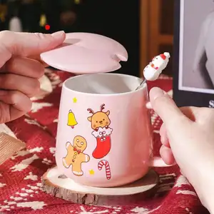 400ml Mug Christmas Gift Set Christmas Mug Set With Lid And Spoon