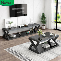 Mobilier moderne et luxueux pour le salon, meuble TV et table basse, noir, blanc, design simple, meuble TV à vendre à bas prix