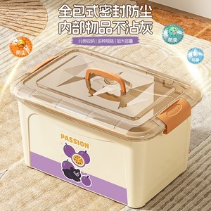 Cartoon Storage <b>Box</b> Large Capacity With Lid Rectangle <b>Plastic</b> Clothing Organizer Multiple Sizes Household Use - Product Image 4