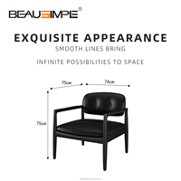 Nouvelle conception, haute qualité, luxe moderne, haut de gamme, chaise longue décontractée en cuir avec pieds en acier inoxydable et bois de frêne pour salon extérieur