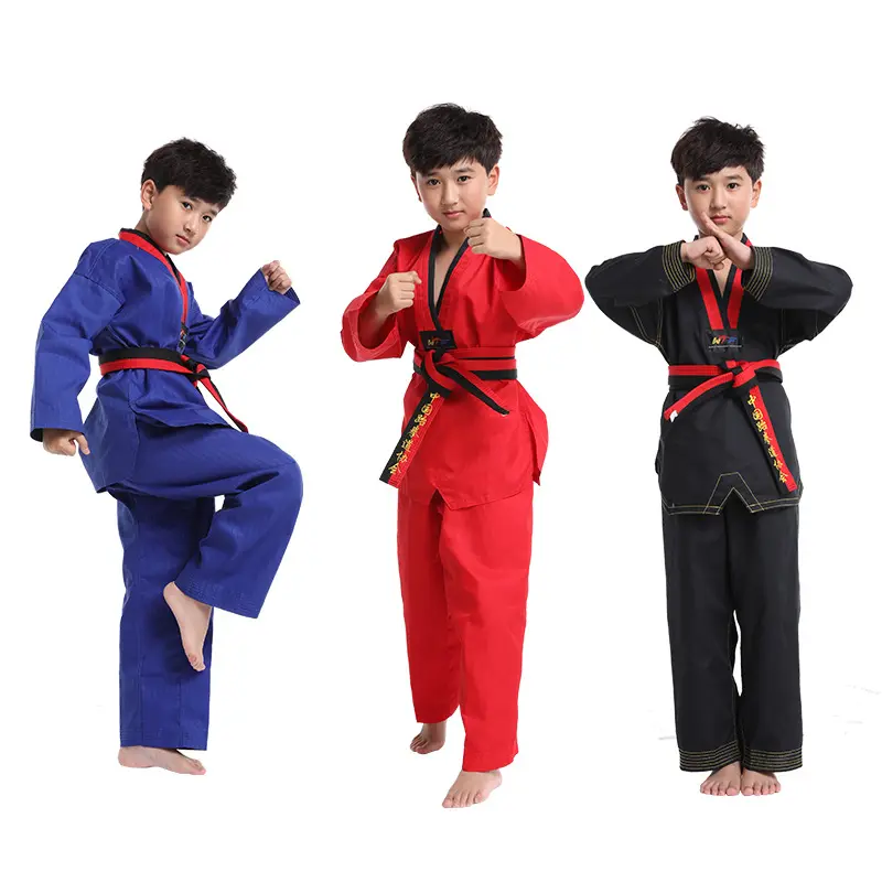 Vêtements de Taekwondo pour enfants et adultes, WTF, karaté, Judo d'entraînement, Costumes TKD à manches longues pour étudiants