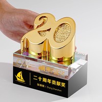 Atmosphère simple trophée de cristal logo personnalisé Approprié Oil Technology Company Annual Dance Awards Memorial with Number Year