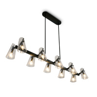 Lampe suspendue de salon minimaliste nordique, lustre de plafond, design vintage en laiton pour îlot de cuisine, luminaire linéaire à LED en verre
