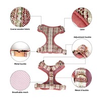Ensemble laisse et harnais pour petit chien en tweed respirant, style gilet, avec logo personnalisé