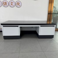 Table de laboratoire en acier haute température, design contemporain, pour écoles et hôpitaux, avec plan de travail en résine époxy, capacité de charge super robuste 3