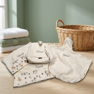 Juego de Toallas y Paños de Baño para Bebés Recién Nacidos, con Capucha, de Algodón, con Estampado Animal y Bordado de Nombre, Regalo para Guardería - Product Image 3